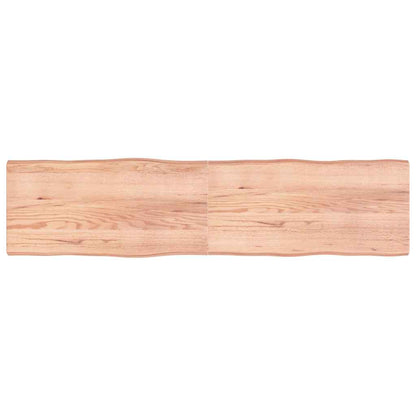 Live Edge Light Brown Solid Wood Table Top 200x50cm Treated