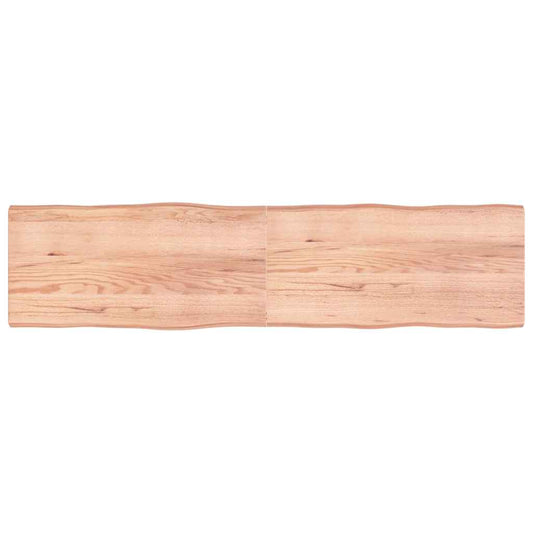 Live Edge Light Brown Solid Wood Table Top 200x50cm Treated
