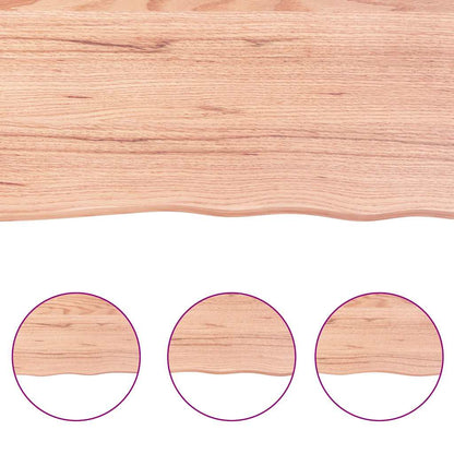 Live Edge Light Brown Solid Wood Table Top 200x50cm Treated