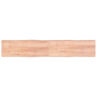 Solid Wood Live Edge Table Top, Light Brown, 220x40x(2-6)cm