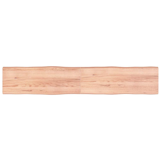 Solid Wood Live Edge Table Top, Light Brown, 220x40x(2-6)cm