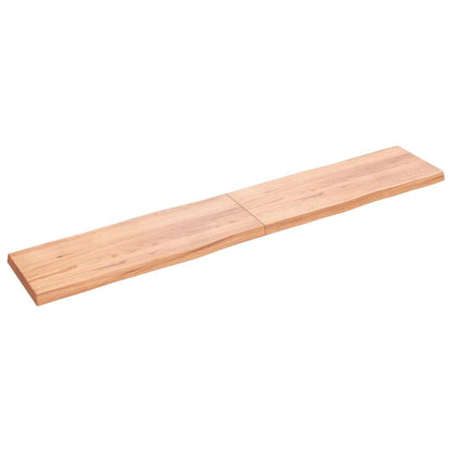 Solid Wood Live Edge Table Top, Light Brown, 220x40x(2-6)cm