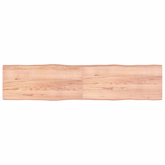 Table Top Light Brown 220x50x(2-6)cm Treated Solid Wood Live Edge