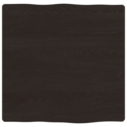 Live Edge Solid Wood Table Top, Dark Brown, 40x40x(2-4) cm