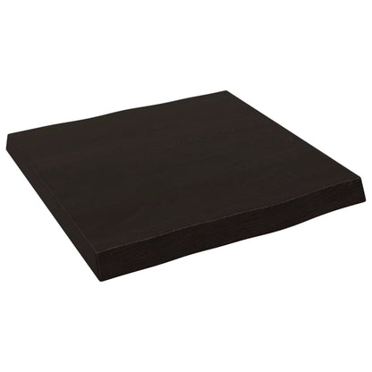 Live Edge Solid Wood Table Top, Dark Brown, 40x40x(2-4) cm