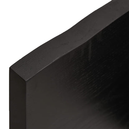 Live Edge Solid Wood Table Top, Dark Brown, 40x40x(2-4) cm