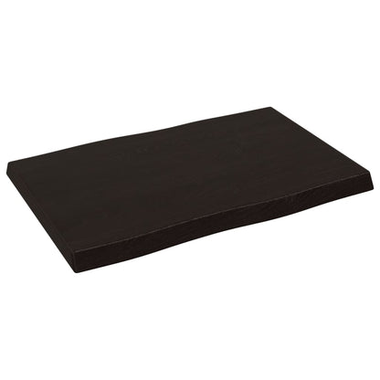 Live Edge Dark Brown Solid Wood Table Top 60x40x2-4 cm