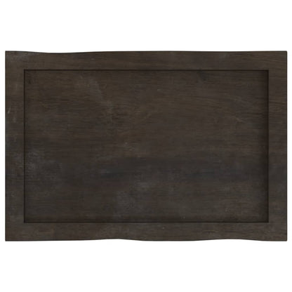 Live Edge Dark Brown Solid Wood Table Top 60x40x2-4 cm