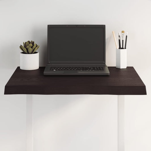 Live Edge Dark Brown Solid Wood Table Top 60x40x2-4 cm