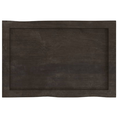 Solid Wood Live Edge Table Top, Dark Brown, 60x40x(2-6) cm