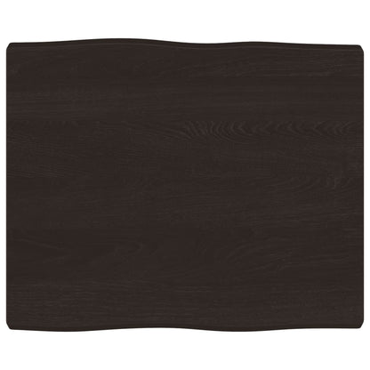 Live Edge Dark Brown Solid Wood Table Top 60x50 cm