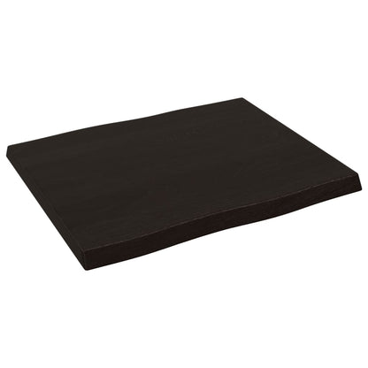 Live Edge Dark Brown Solid Wood Table Top 60x50 cm