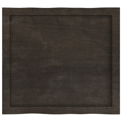 Live Edge Dark Brown Solid Wood Table Top 60x50 cm
