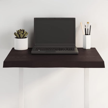Live Edge Dark Brown Solid Wood Table Top 60x50 cm