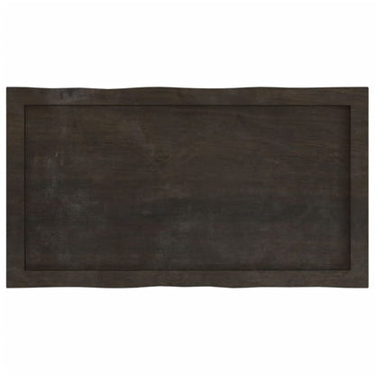 Live Edge Solid Wood Table Top, Dark Brown, 80x40cm, 2-6cm Thick