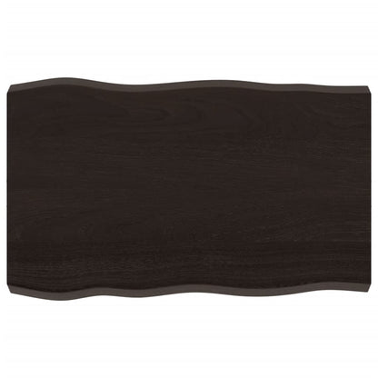 Live Edge Dark Brown Solid Wood Table Top 80x50 cm