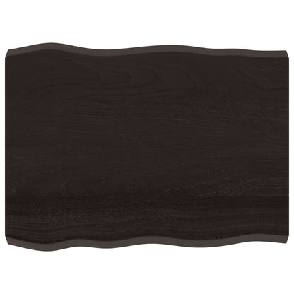 Live Edge Dark Brown Solid Wood Table Top 80x60x(2-6) cm