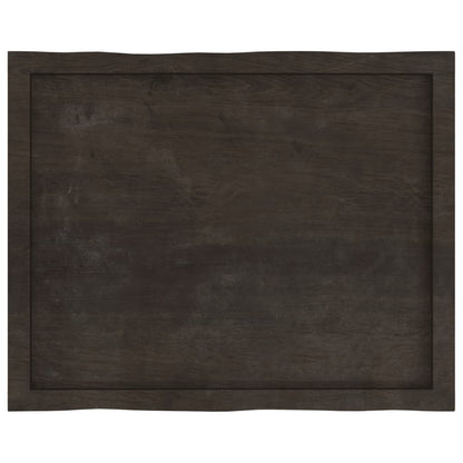 Live Edge Dark Brown Solid Wood Table Top 80x60x(2-6) cm