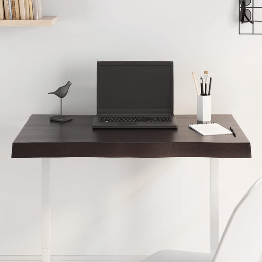 Live Edge Dark Brown Solid Wood Table Top 80x60x(2-6) cm