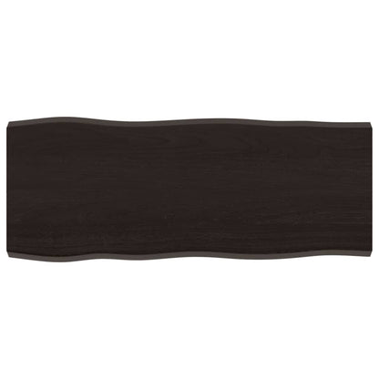Live Edge Dark Brown Solid Wood Table Top 100x40x(2-4) cm