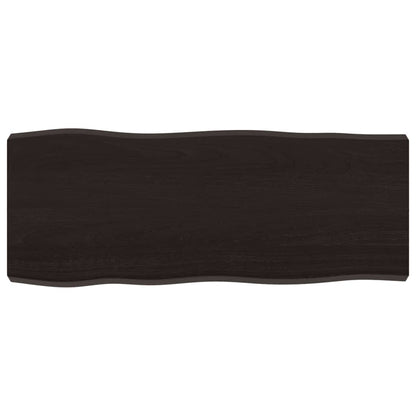 Live Edge Solid Wood Table Top, Dark Brown, 100x40x(2-6) cm