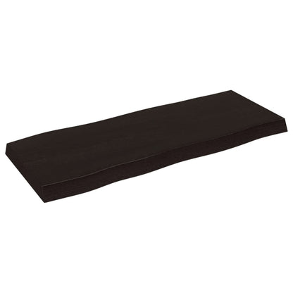 Live Edge Solid Wood Table Top, Dark Brown, 100x40x(2-6) cm