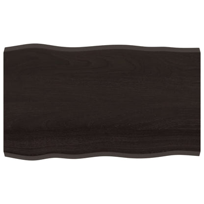 Live Edge Solid Wood Table Top, Dark Brown, 100x60x(2-4) cm