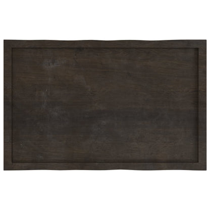 Live Edge Solid Wood Table Top, Dark Brown, 100x60x(2-4) cm