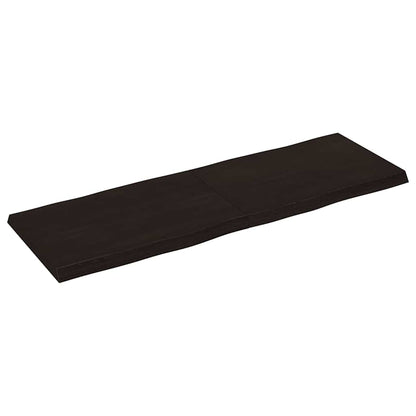 Live Edge Table Top, Dark Brown Solid Wood, 120x40 cm, Treated