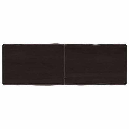 Live Edge Dark Brown Solid Wood Table Top 120x40 cm Adjustable