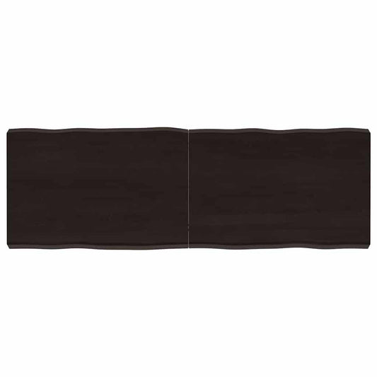 Live Edge Dark Brown Solid Wood Table Top 120x40 cm Adjustable
