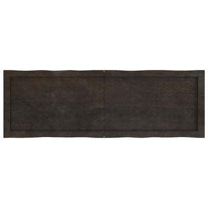 Live Edge Dark Brown Solid Wood Table Top 120x40 cm Adjustable