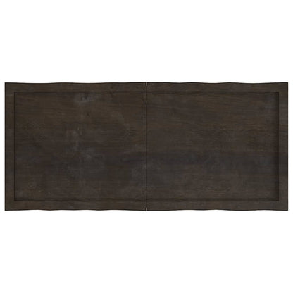 Live Edge Dark Brown Solid Wood Table Top 120x50 cm