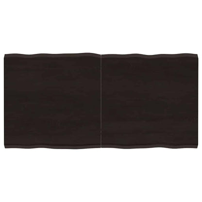 Solid Wood Live Edge Table Top, Dark Brown 120x60 cm