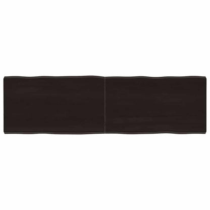 Live Edge Table Top, Dark Brown, Solid Wood, 140x40x(2-4) cm