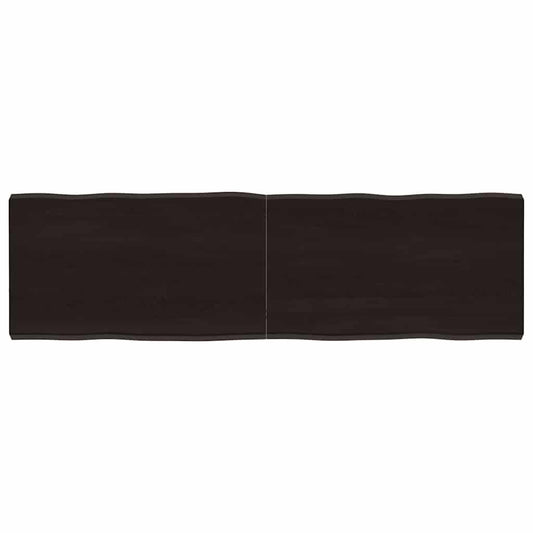 Live Edge Table Top, Dark Brown, Solid Wood, 140x40x(2-4) cm