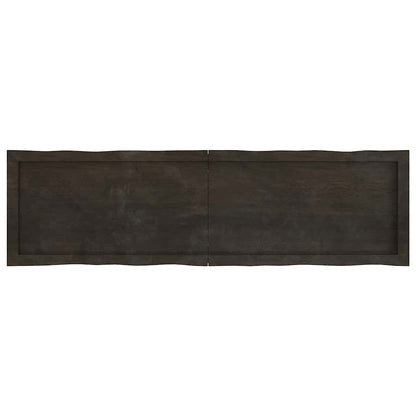Live Edge Table Top, Dark Brown, Solid Wood, 140x40x(2-4) cm