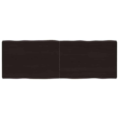 Live Edge Dark Brown Solid Wood Table Top 140x50x2-4 cm
