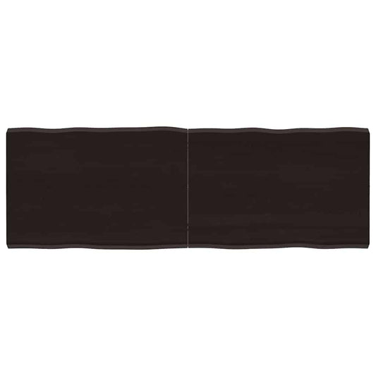 Live Edge Dark Brown Solid Wood Table Top 140x50x2-4 cm