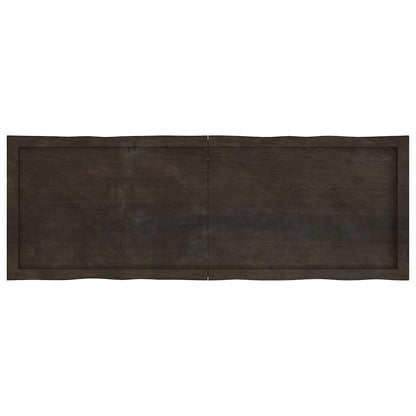 Live Edge Dark Brown Solid Wood Table Top 140x50x2-4 cm