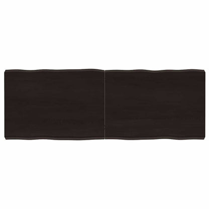 Live Edge Dark Brown Solid Wood Table Top 140x50cm, Treated