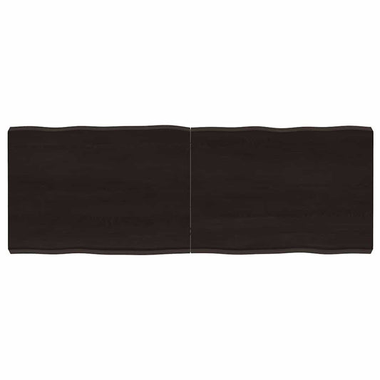Live Edge Dark Brown Solid Wood Table Top 140x50cm, Treated