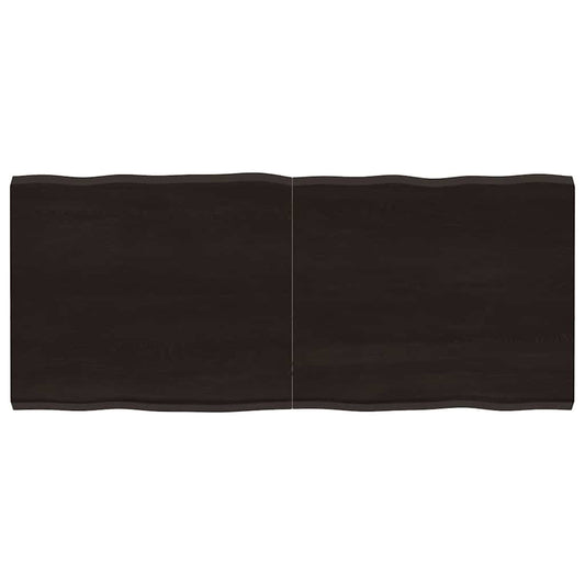 Live Edge Dark Brown Solid Wood Table Top - 140x60x(2-4) cm