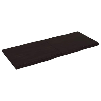 Live Edge Dark Brown Solid Wood Table Top - 140x60x(2-4) cm