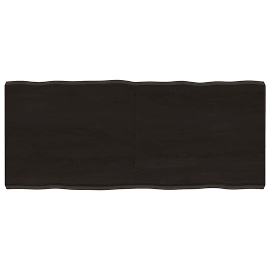 Dark Brown Live Edge Solid Wood Table Top 140x60 cm
