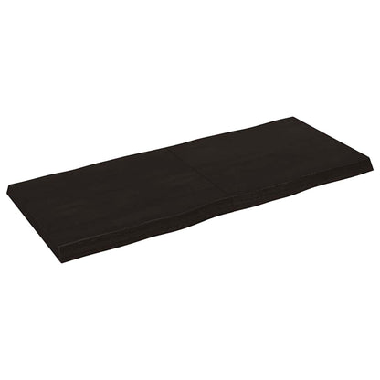Dark Brown Live Edge Solid Wood Table Top 140x60 cm