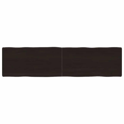 Solid Wood Live Edge Table Top, Dark Brown, 160x40 cm, Treated