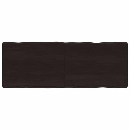 Solid Wood Live Edge Table Top, Dark Brown 160x60 cm