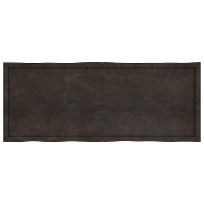 Solid Wood Live Edge Table Top, Dark Brown 160x60 cm