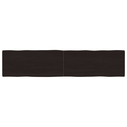 Dark Brown Live Edge Solid Wood Table Top 180x40cm - Treated